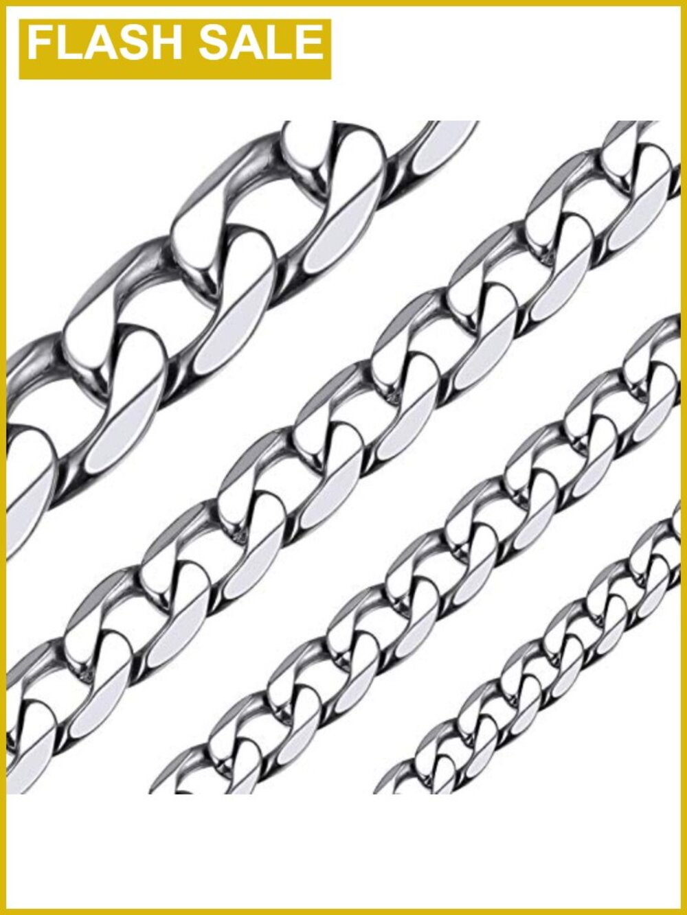 Stainless Steel Cuban Link Chain Necklace 14k Gold Plated Mens Jewelry